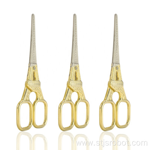 Gold Eiffel Tower Etched Beauty Scissors of Stainless Steel Quality
